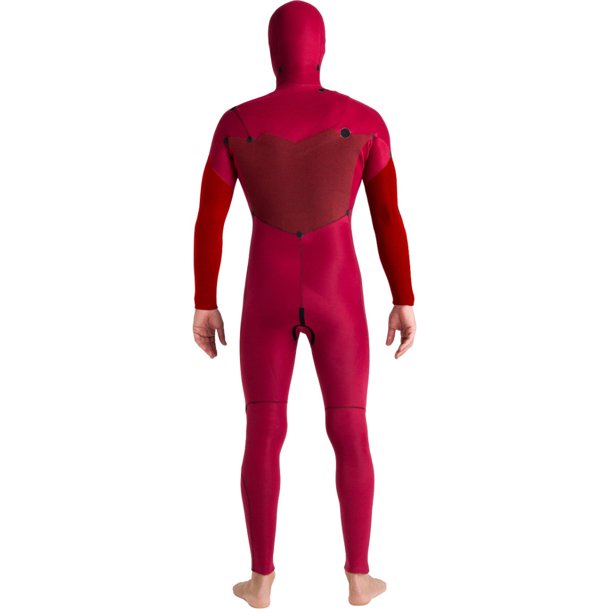 2026 C-Skins Mens Nuwave Session 5/4/3mm Hooded Wetsuit CSE54MH - Black / Black / Red